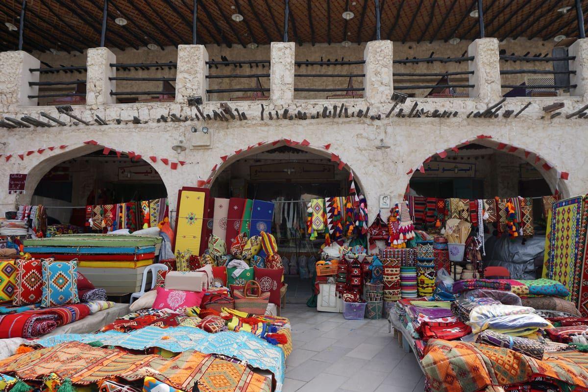 Sourcing fabric locally from a market in Doha, Qatar for Lavender Fashions